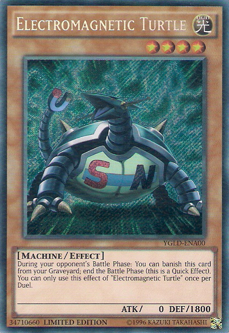 Electromagnetic Turtle [YGLD-ENA00] Secret Rare | Jomio and Rueliete's Cards and Comics