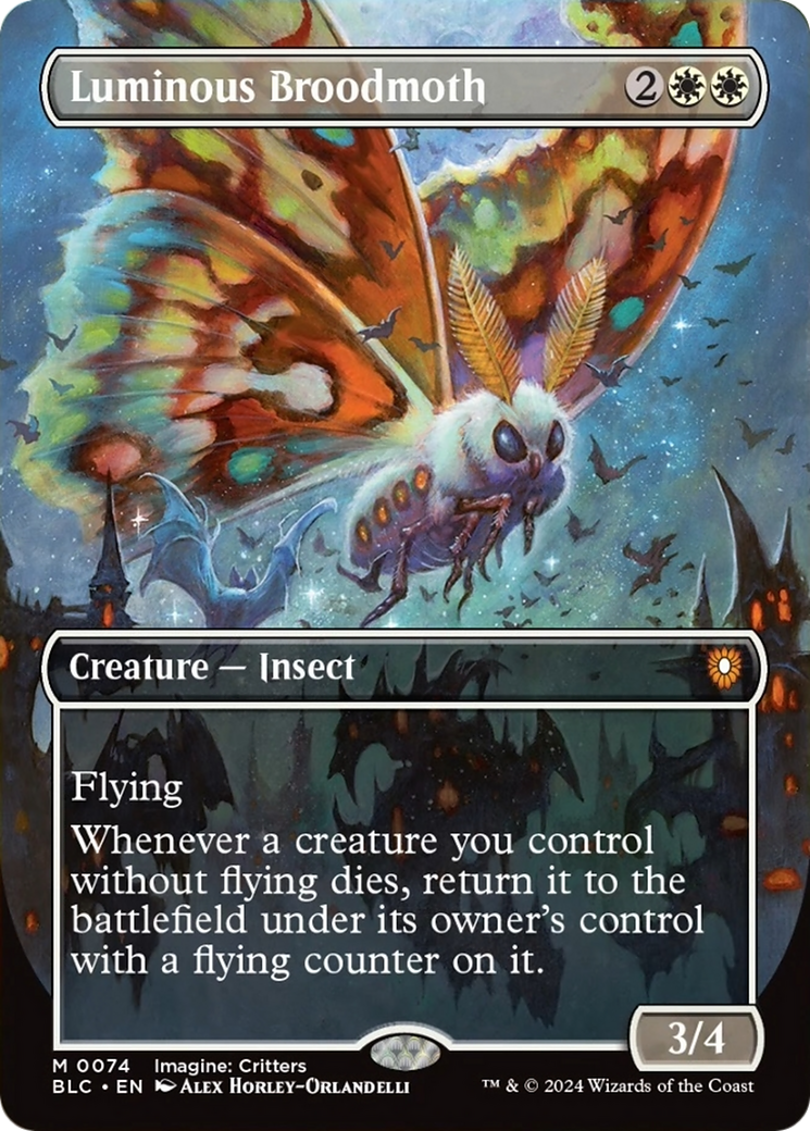 Luminous Broodmoth (Borderless) [Bloomburrow Commander] | Jomio and Rueliete's Cards and Comics