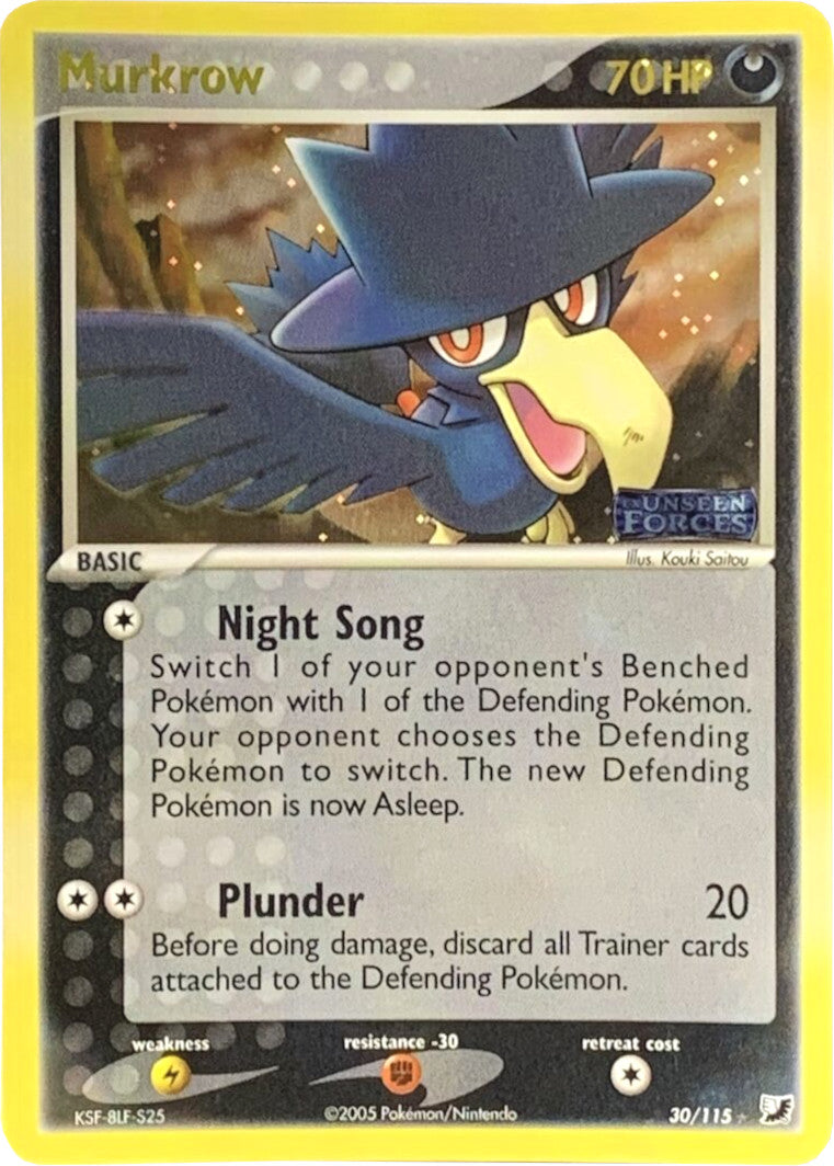 Murkrow (30/115) (Stamped) [EX: Unseen Forces] | Jomio and Rueliete's Cards and Comics