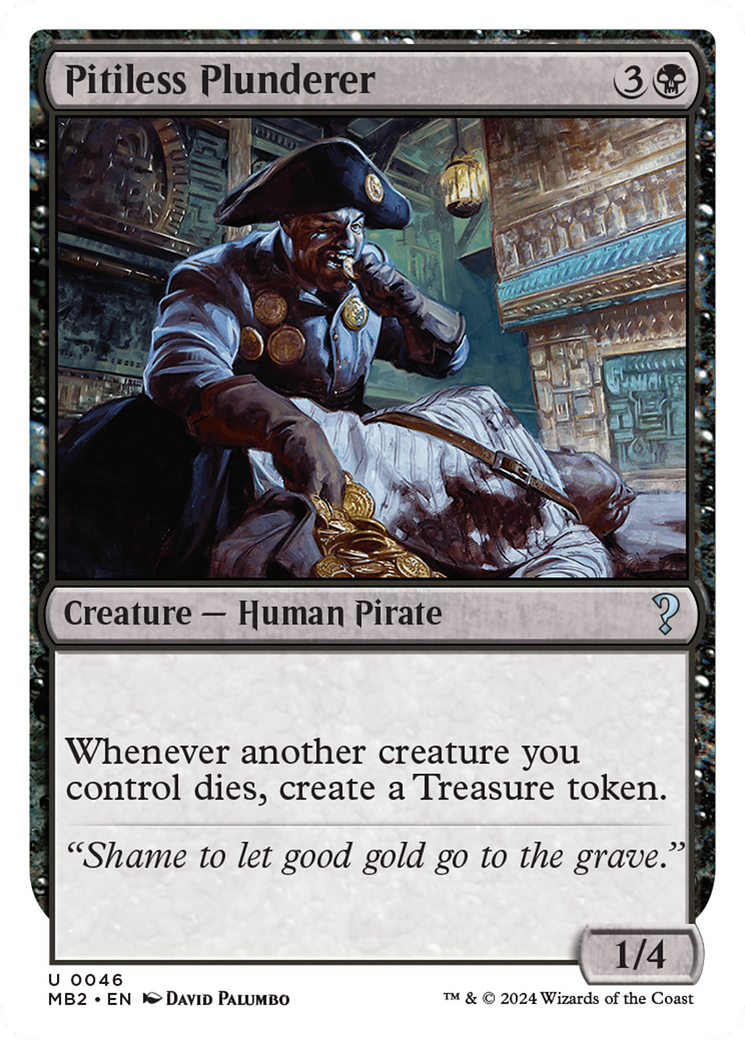 Pitiless Plunderer (White Border) [Mystery Booster 2] | Jomio and Rueliete's Cards and Comics
