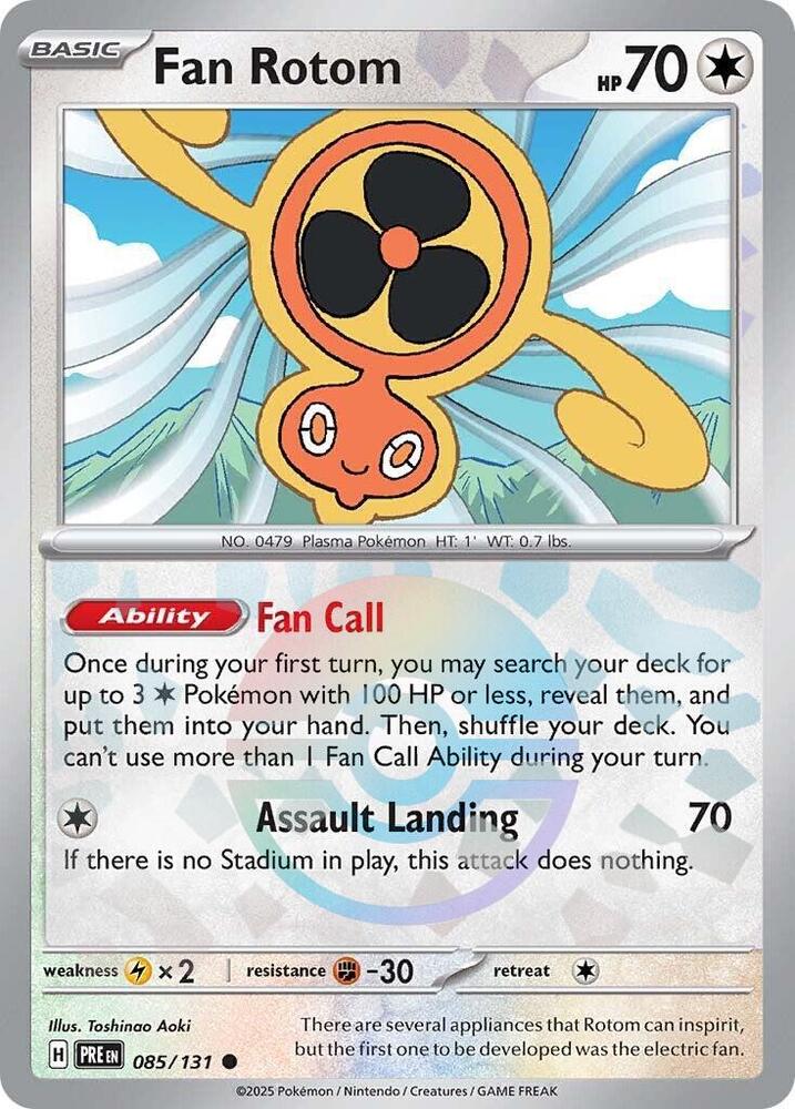 Fan Rotom (085/131) (Poke Ball Pattern) [Scarlet & Violet: Prismatic Evolutions] | Jomio and Rueliete's Cards and Comics
