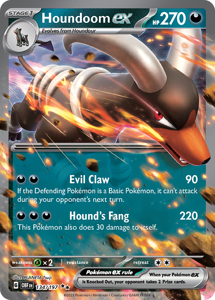 Houndoom ex (134/197) [Scarlet & Violet: Obsidian Flames] | Jomio and Rueliete's Cards and Comics