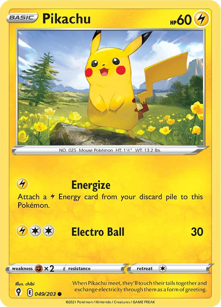 Pikachu (049/203) [Sword & Shield: Evolving Skies] | Jomio and Rueliete's Cards and Comics