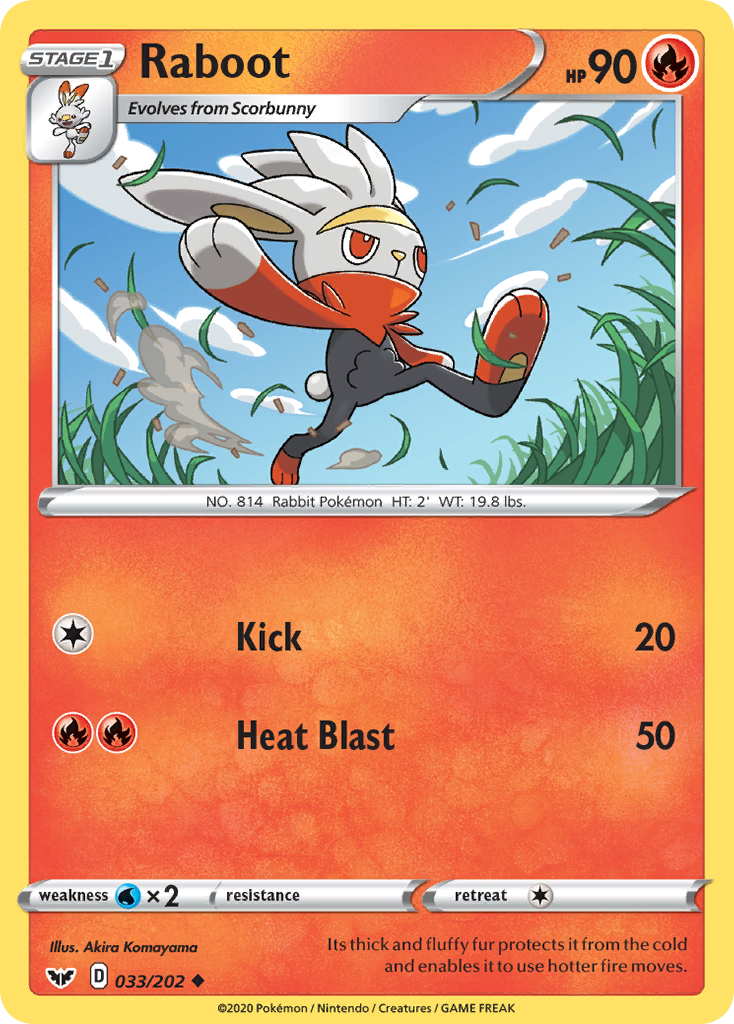 Raboot (033/202) [Sword & Shield: Base Set] | Jomio and Rueliete's Cards and Comics