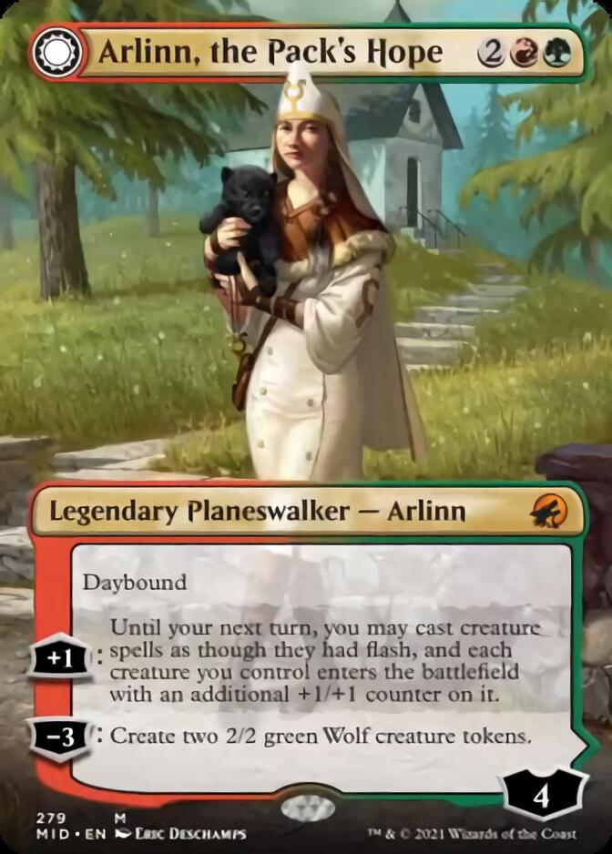 Arlinn, the Pack's Hope // Arlinn, the Moon's Fury (Borderless) [Innistrad: Midnight Hunt] | Jomio and Rueliete's Cards and Comics
