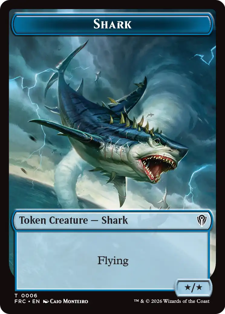 Warrior // Shark Double-Sided Token [Reality Fracture Commander Tokens] | Jomio and Rueliete's Cards and Comics