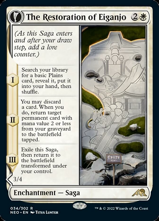 The Restoration of Eiganjo // Architect of Restoration [Kamigawa: Neon Dynasty] | Jomio and Rueliete's Cards and Comics