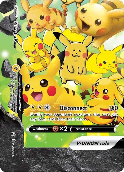 Pikachu V-UNION (SWSH141) (Celebrations) [Sword & Shield: Black Star Promos] | Jomio and Rueliete's Cards and Comics