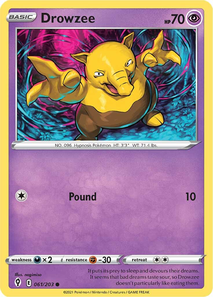 Drowzee (061/203) [Sword & Shield: Evolving Skies] | Jomio and Rueliete's Cards and Comics