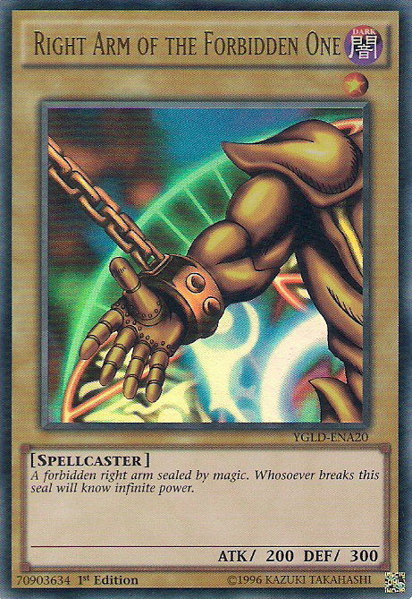 Right Arm of the Forbidden One [YGLD-ENA20] Ultra Rare | Jomio and Rueliete's Cards and Comics
