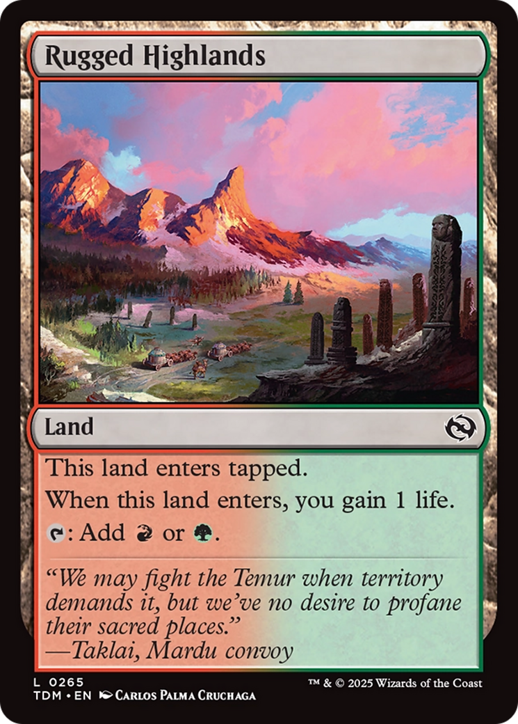 Rugged Highlands [Tarkir: Dragonstorm] | Jomio and Rueliete's Cards and Comics