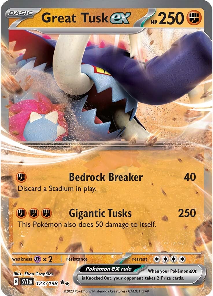 Great Tusk ex (123/198) [Scarlet & Violet: Base Set] | Jomio and Rueliete's Cards and Comics