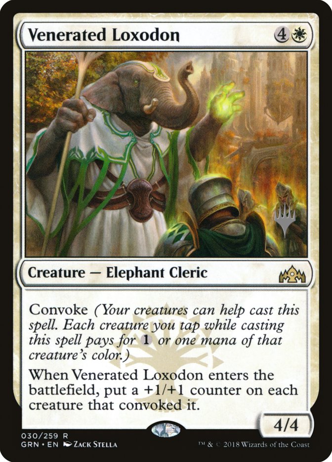Venerated Loxodon (Promo Pack) [Guilds of Ravnica Promos] | Jomio and Rueliete's Cards and Comics
