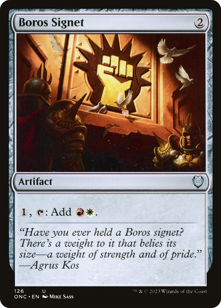 Boros Signet [Phyrexia: All Will Be One Commander] | Jomio and Rueliete's Cards and Comics