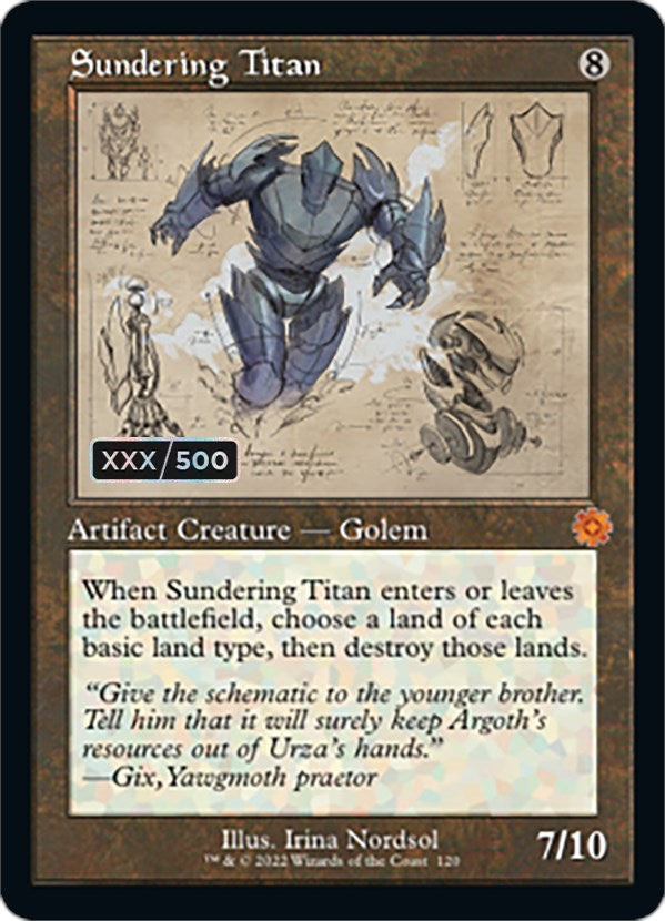 Sundering Titan (Retro Schematic) (Serialized) [The Brothers' War Retro Artifacts] | Jomio and Rueliete's Cards and Comics