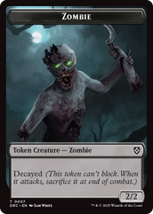 Timeless Dragon // Zombie (0007) Double-Sided Token [Aetherdrift Commander Tokens] | Jomio and Rueliete's Cards and Comics