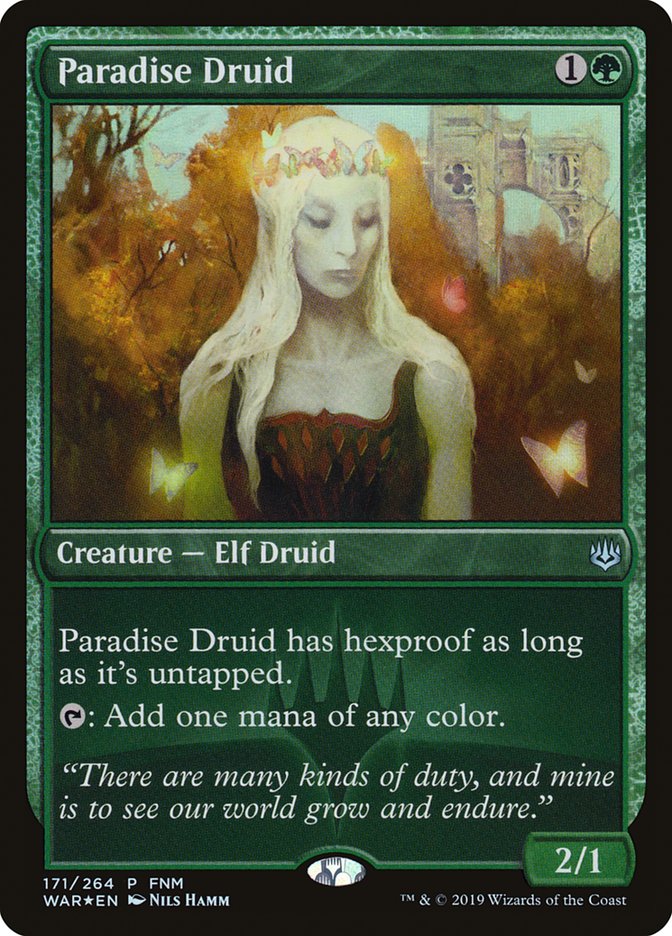 Paradise Druid (FNM) [War of the Spark Promos] | Jomio and Rueliete's Cards and Comics