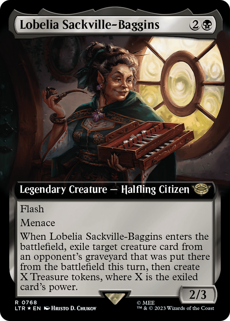 Lobelia Sackville-Baggins (Extended Art) (Surge Foil) [The Lord of the Rings: Tales of Middle-Earth] | Jomio and Rueliete's Cards and Comics