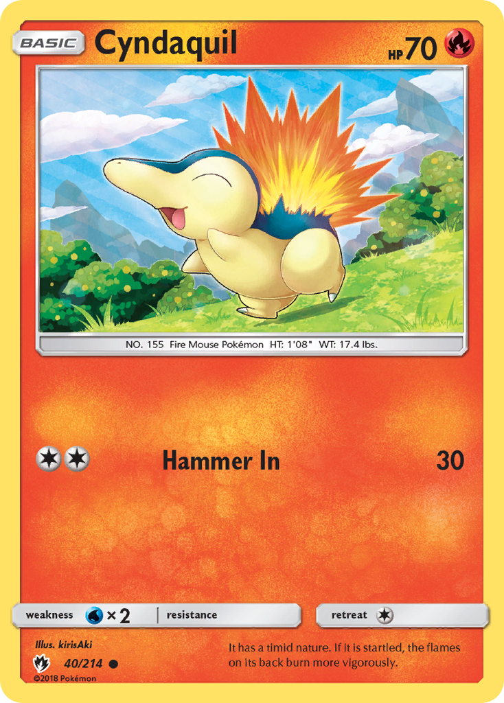Cyndaquil (40/214) [Sun & Moon: Lost Thunder] | Jomio and Rueliete's Cards and Comics