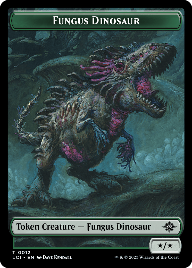 Fungus Dinosaur // Dinosaur (0001) Double-Sided Token [The Lost Caverns of Ixalan Tokens] | Jomio and Rueliete's Cards and Comics