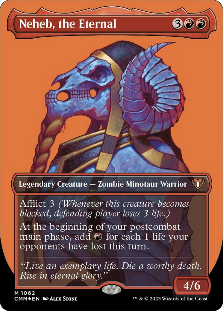 Neheb, the Eternal (Borderless Textured Foil Frame Break) [Commander Masters] | Jomio and Rueliete's Cards and Comics