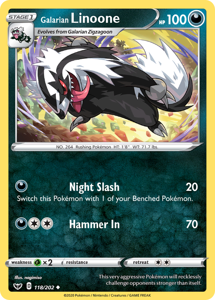 Galarian Linoone (118/202) [Sword & Shield: Base Set] | Jomio and Rueliete's Cards and Comics