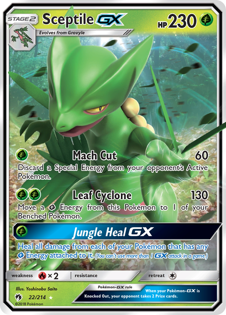 Sceptile GX (22/214) [Sun & Moon: Lost Thunder] | Jomio and Rueliete's Cards and Comics