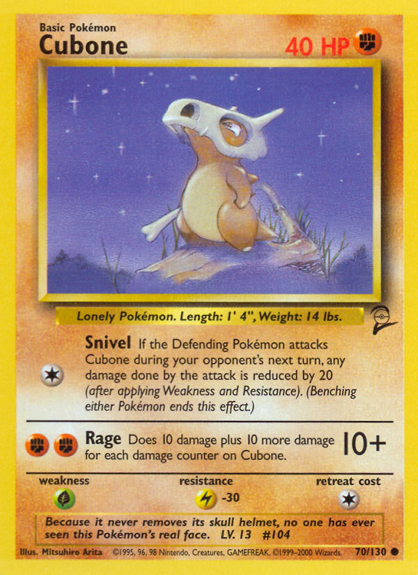 Cubone (70/130) [Base Set 2] | Jomio and Rueliete's Cards and Comics