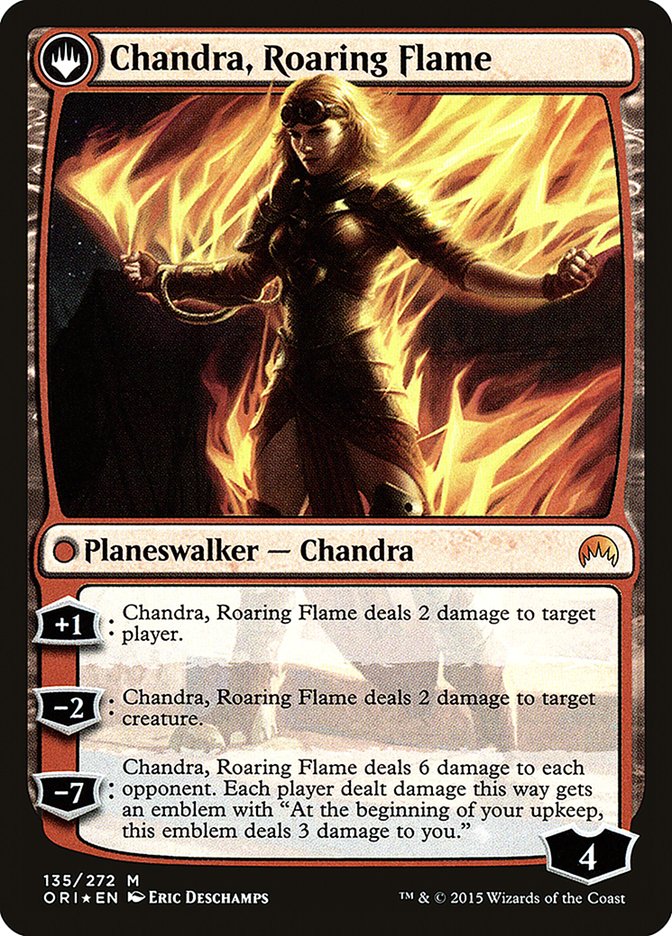 Chandra, Fire of Kaladesh // Chandra, Roaring Flame [Magic Origins Prerelease Promos] | Jomio and Rueliete's Cards and Comics