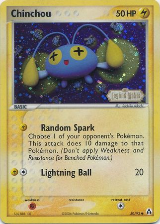 Chinchou (50/92) (Stamped) [EX: Legend Maker] | Jomio and Rueliete's Cards and Comics