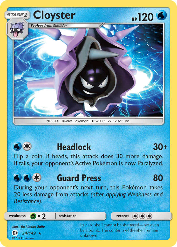 Cloyster (34/149) [Sun & Moon: Base Set] | Jomio and Rueliete's Cards and Comics