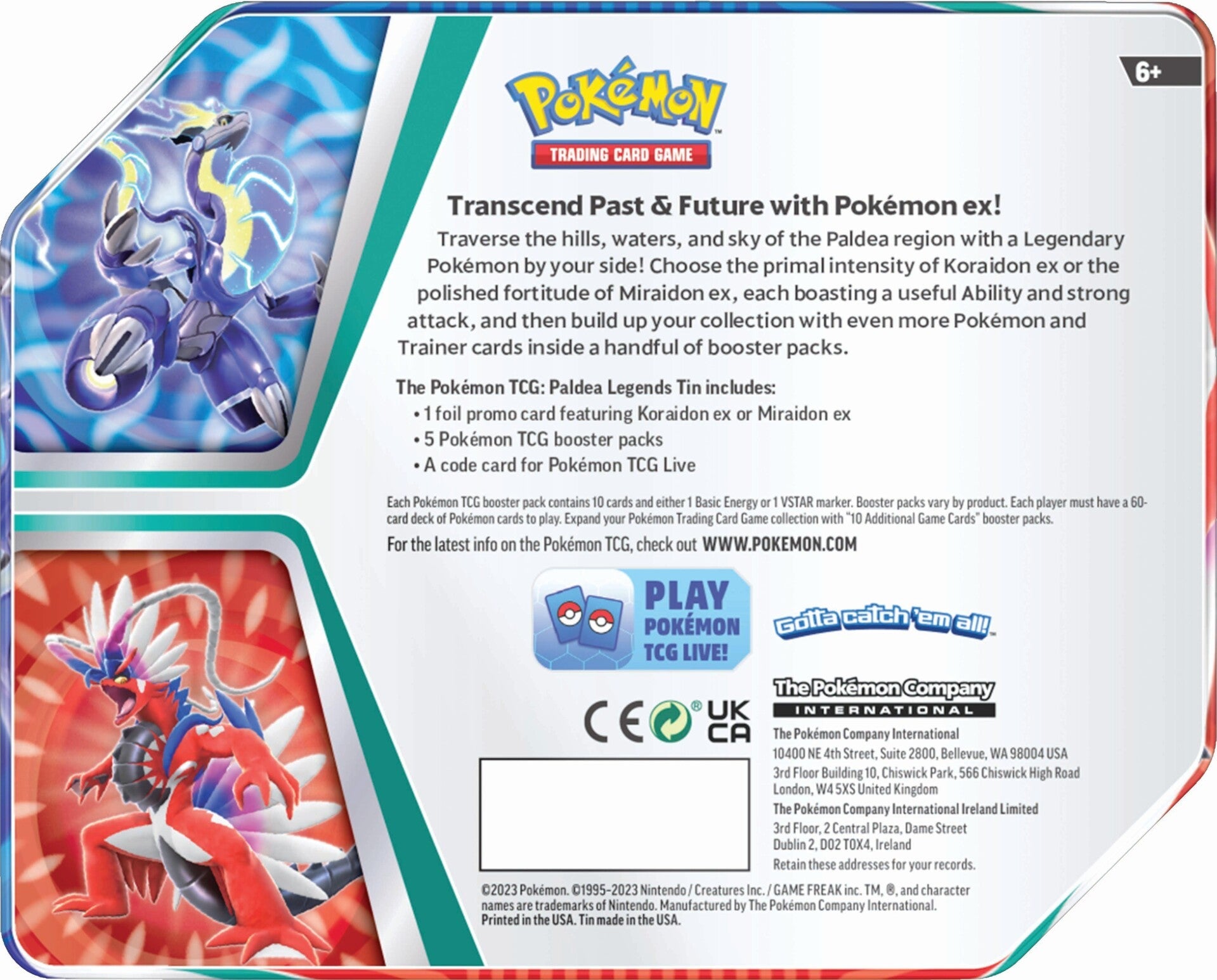 Paldea Legends Tins (Koraidon ex) | Jomio and Rueliete's Cards and Comics