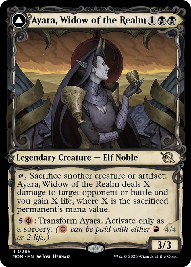 Ayara, Widow of the Realm // Ayara, Furnace Queen (Showcase Planar Booster Fun) [March of the Machine] | Jomio and Rueliete's Cards and Comics