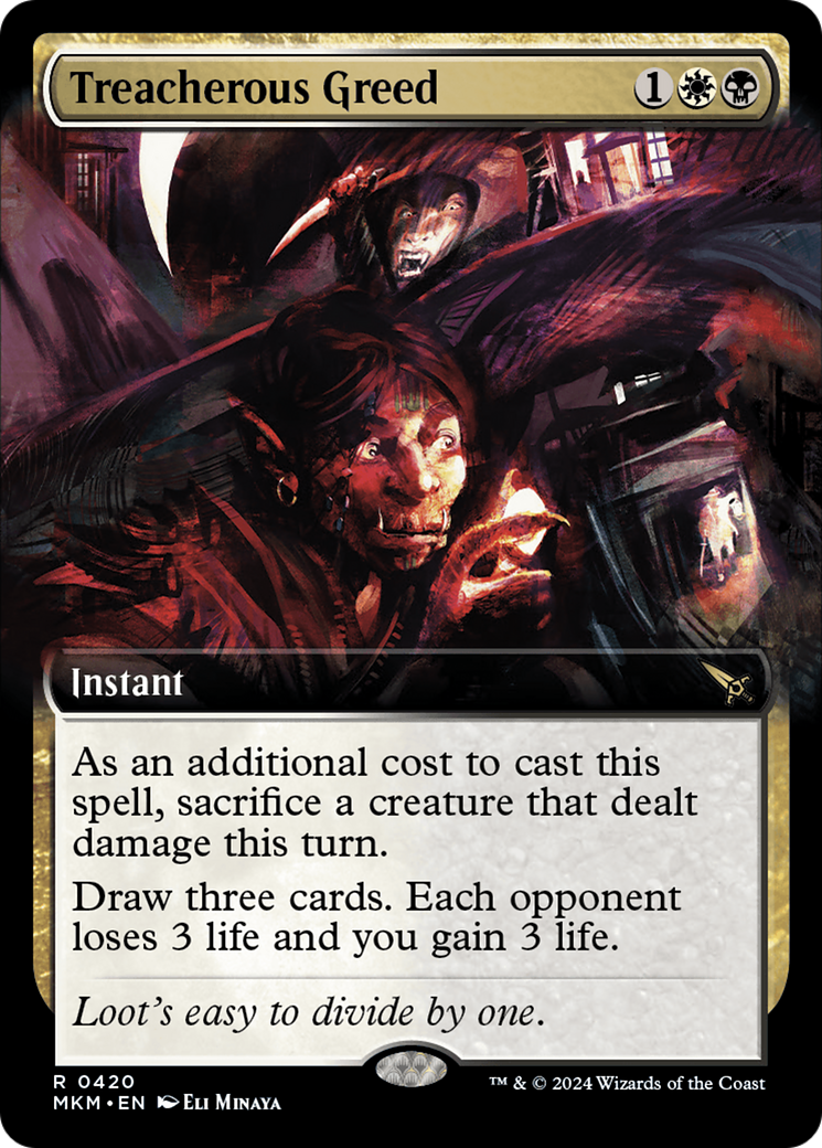 Treacherous Greed (Extended Art) [Murders at Karlov Manor] | Jomio and Rueliete's Cards and Comics