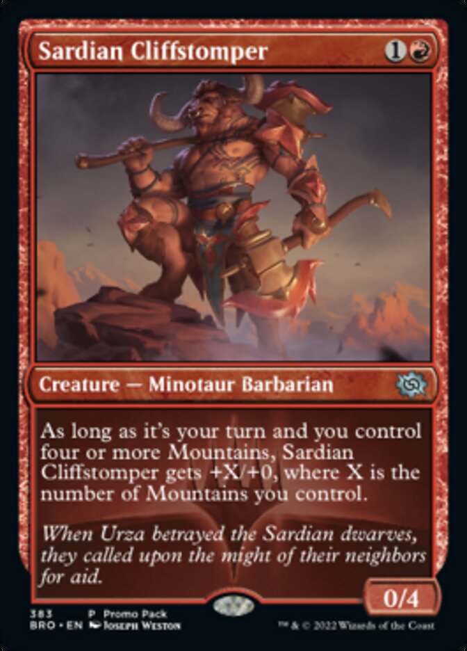 Sardian Cliffstomper (Promo Pack) [The Brothers' War Promos] | Jomio and Rueliete's Cards and Comics