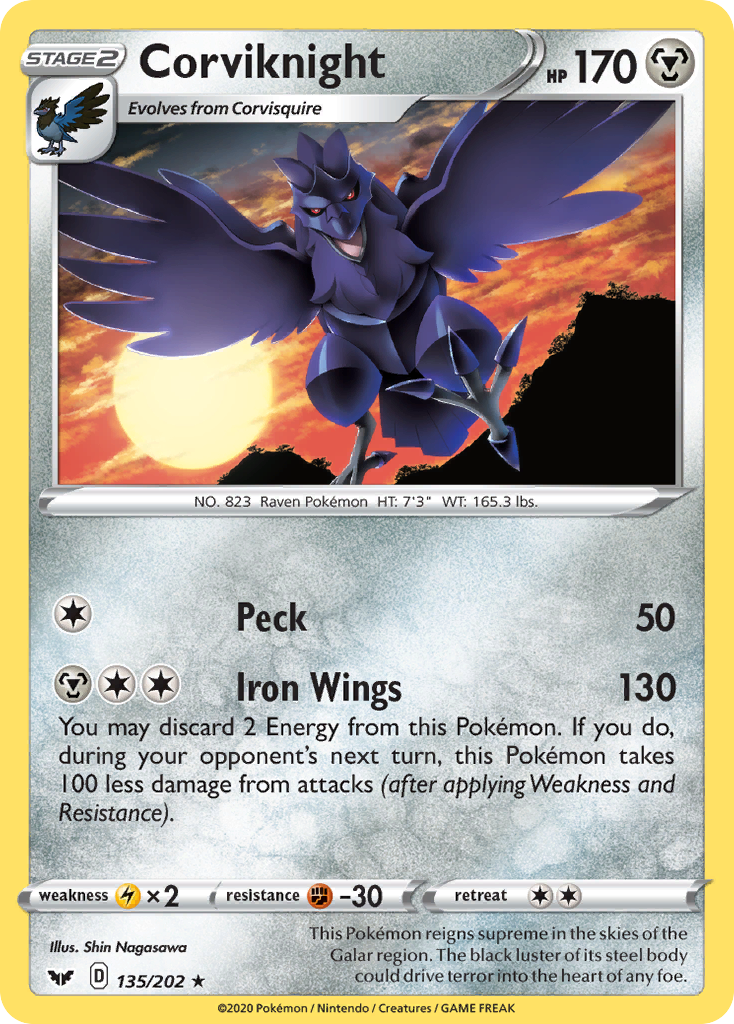 Corviknight (135/202) [Sword & Shield: Base Set] | Jomio and Rueliete's Cards and Comics