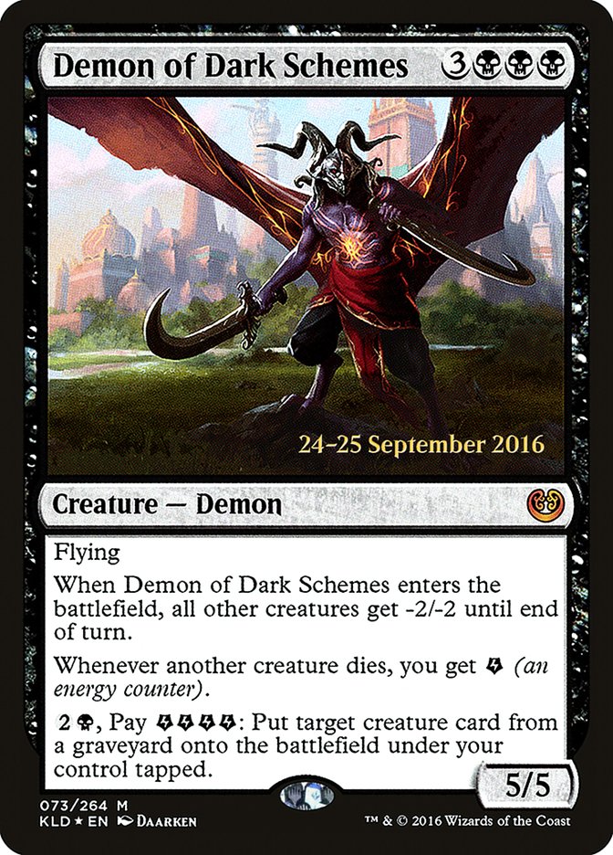 Demon of Dark Schemes [Kaladesh Prerelease Promos] | Jomio and Rueliete's Cards and Comics