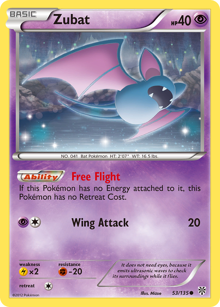 Zubat (53/135) [Black & White: Plasma Storm] | Jomio and Rueliete's Cards and Comics