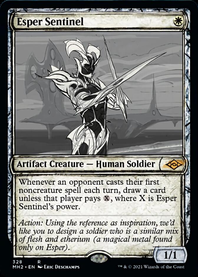 Esper Sentinel (Sketch) [Modern Horizons 2] | Jomio and Rueliete's Cards and Comics