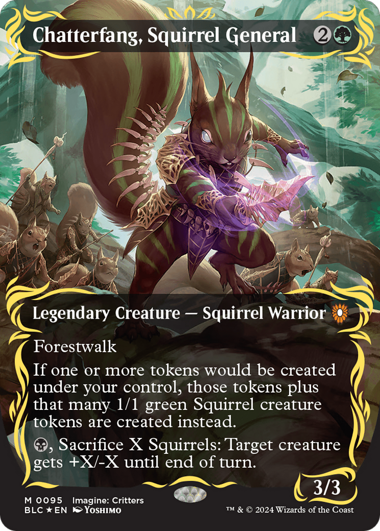 Chatterfang, Squirrel General (Borderless) (Raised Foil) [Bloomburrow Commander] | Jomio and Rueliete's Cards and Comics