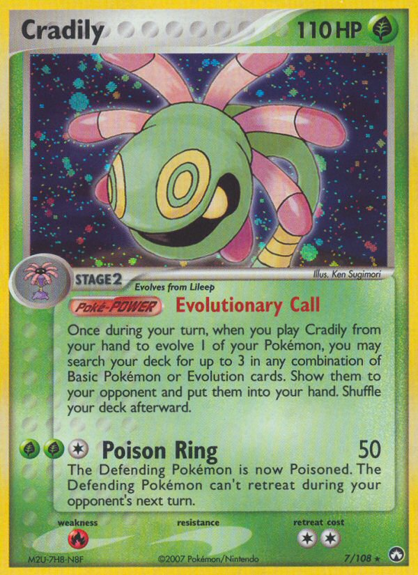 Cradily (7/108) [EX: Power Keepers] | Jomio and Rueliete's Cards and Comics