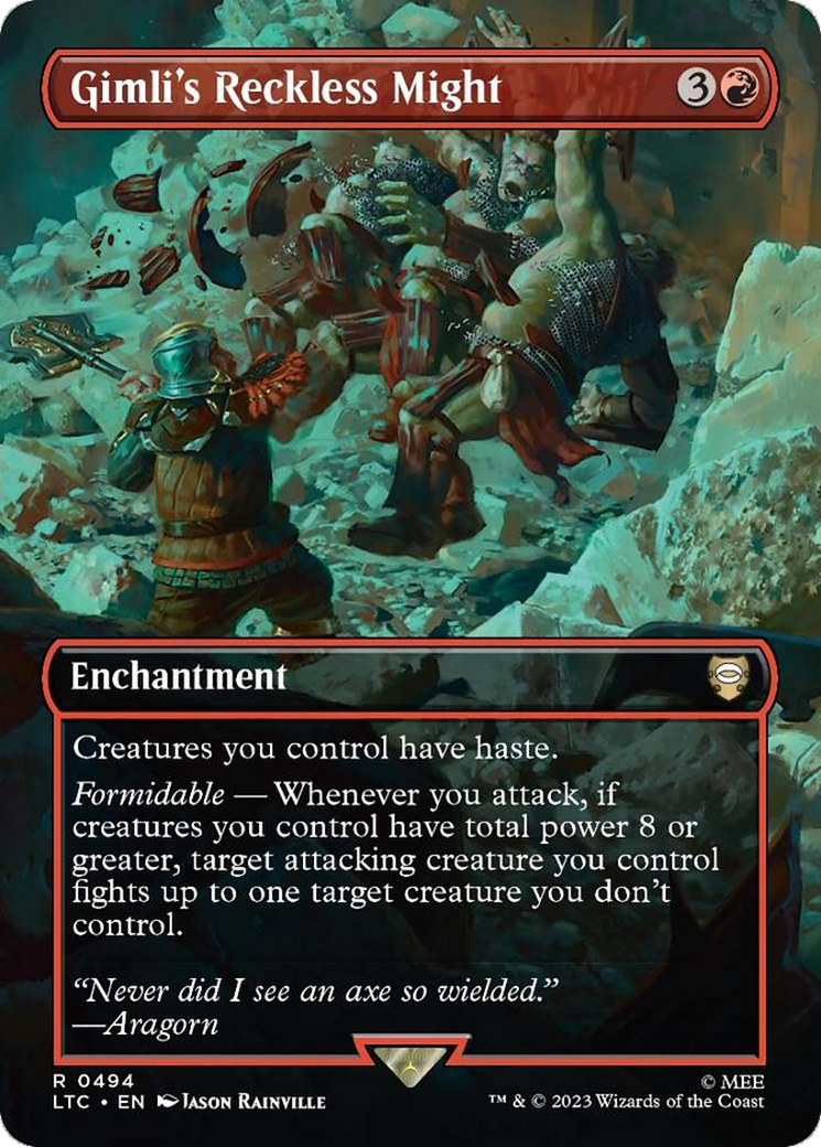 Gimli's Reckless Might (Borderless) [The Lord of the Rings: Tales of Middle-Earth Commander] | Jomio and Rueliete's Cards and Comics