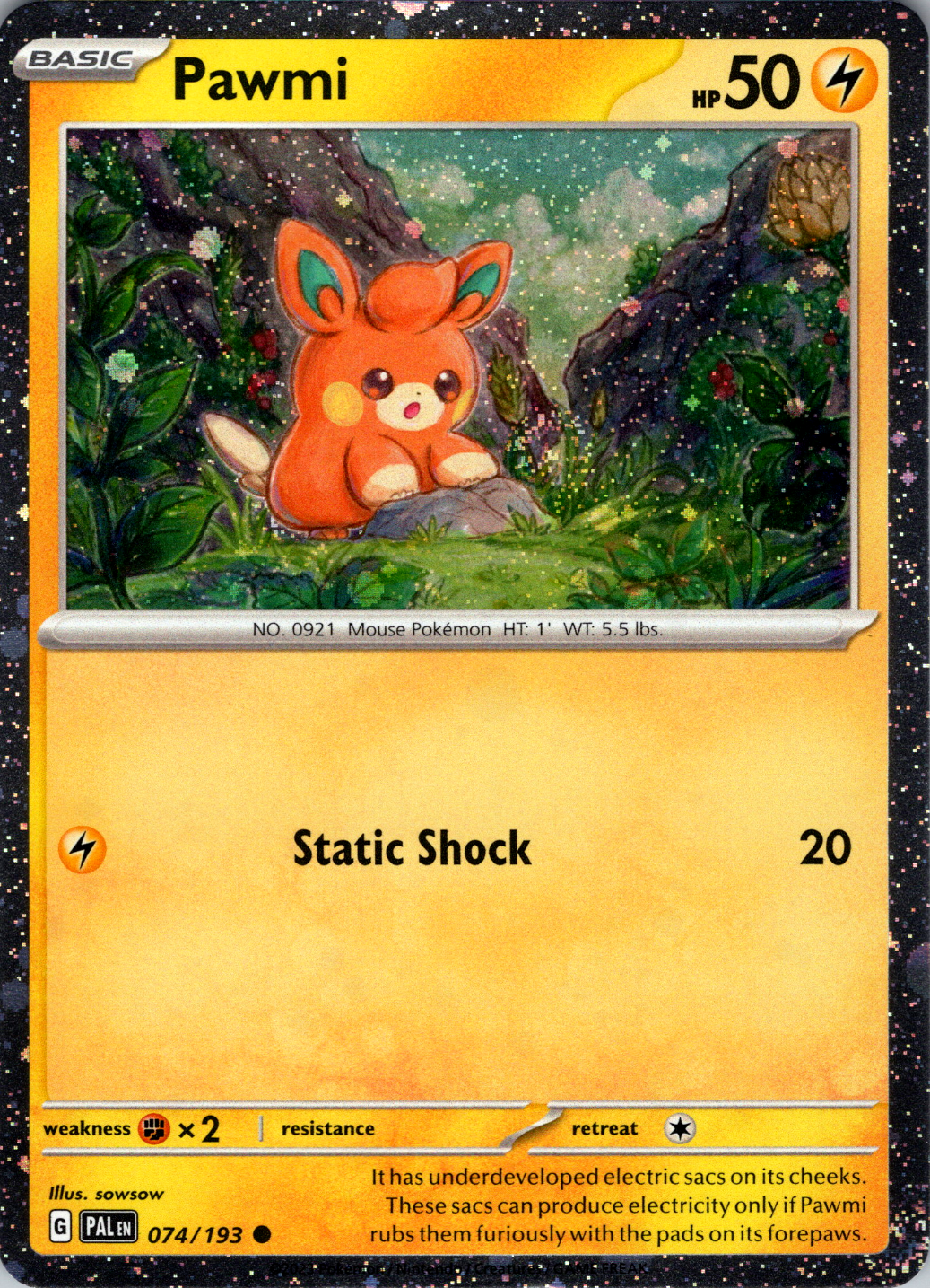 Pawmi (074/193) (Cosmo Foil) [Scarlet & Violet: Paldea Evolved] | Jomio and Rueliete's Cards and Comics