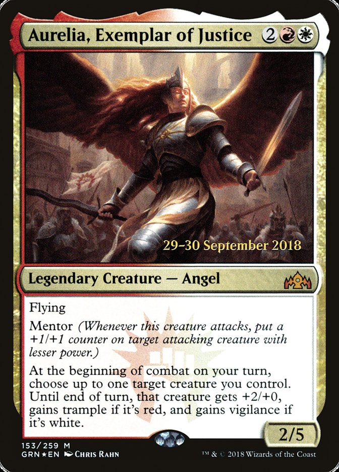 Aurelia, Exemplar of Justice [Guilds of Ravnica Prerelease Promos] | Jomio and Rueliete's Cards and Comics