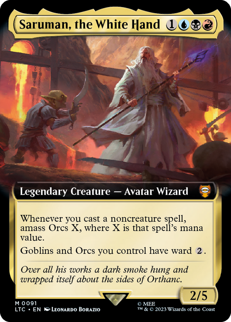 Saruman, the White Hand (Extended Art) [The Lord of the Rings: Tales of Middle-Earth Commander] | Jomio and Rueliete's Cards and Comics