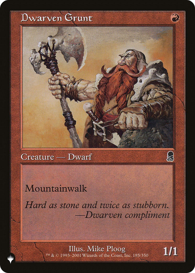 Dwarven Grunt [The List] | Jomio and Rueliete's Cards and Comics
