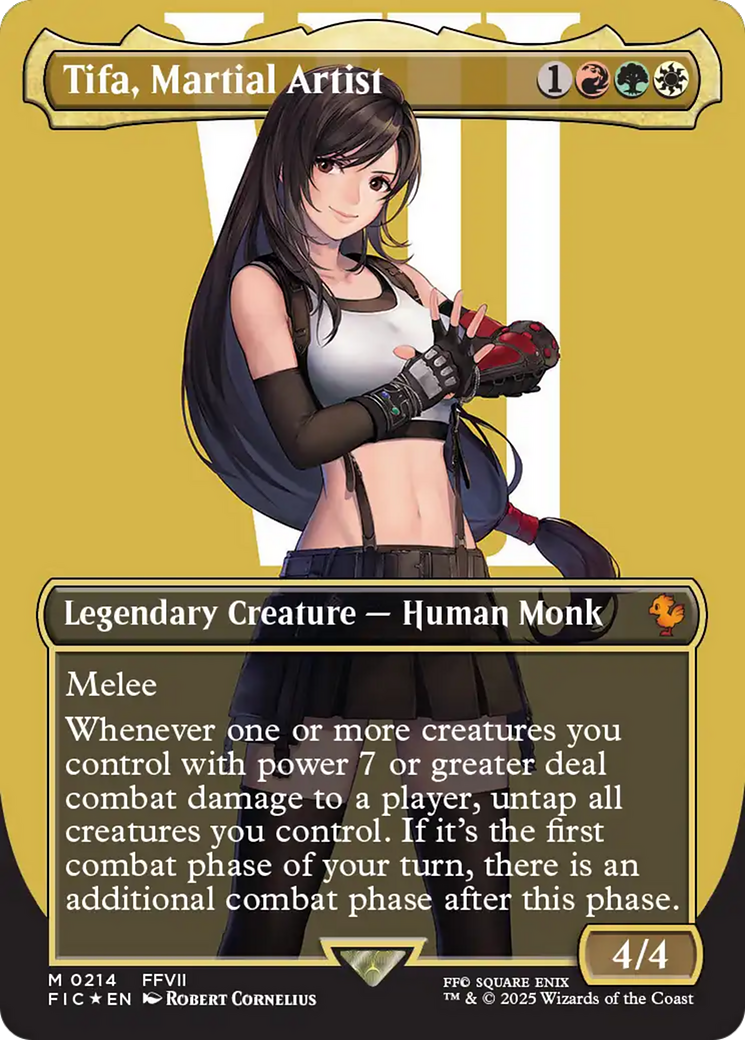 Tifa, Martial Artist (Borderless) (Surge Foil) [FINAL FANTASY Commander] | Jomio and Rueliete's Cards and Comics