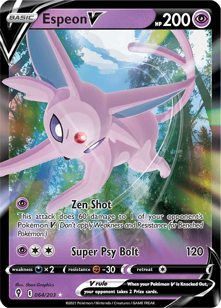 Espeon V (064/203) [Sword & Shield: Evolving Skies] | Jomio and Rueliete's Cards and Comics