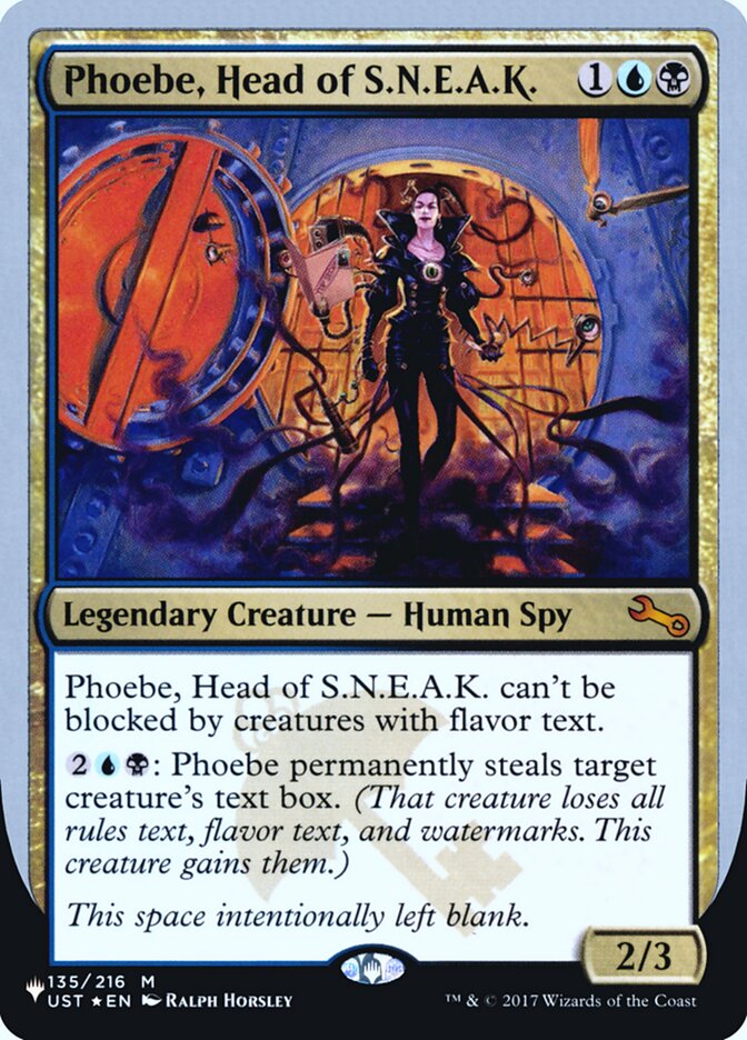 Phoebe, Head of S.N.E.A.K. (Unfinity Foil Edition) [The List] | Jomio and Rueliete's Cards and Comics