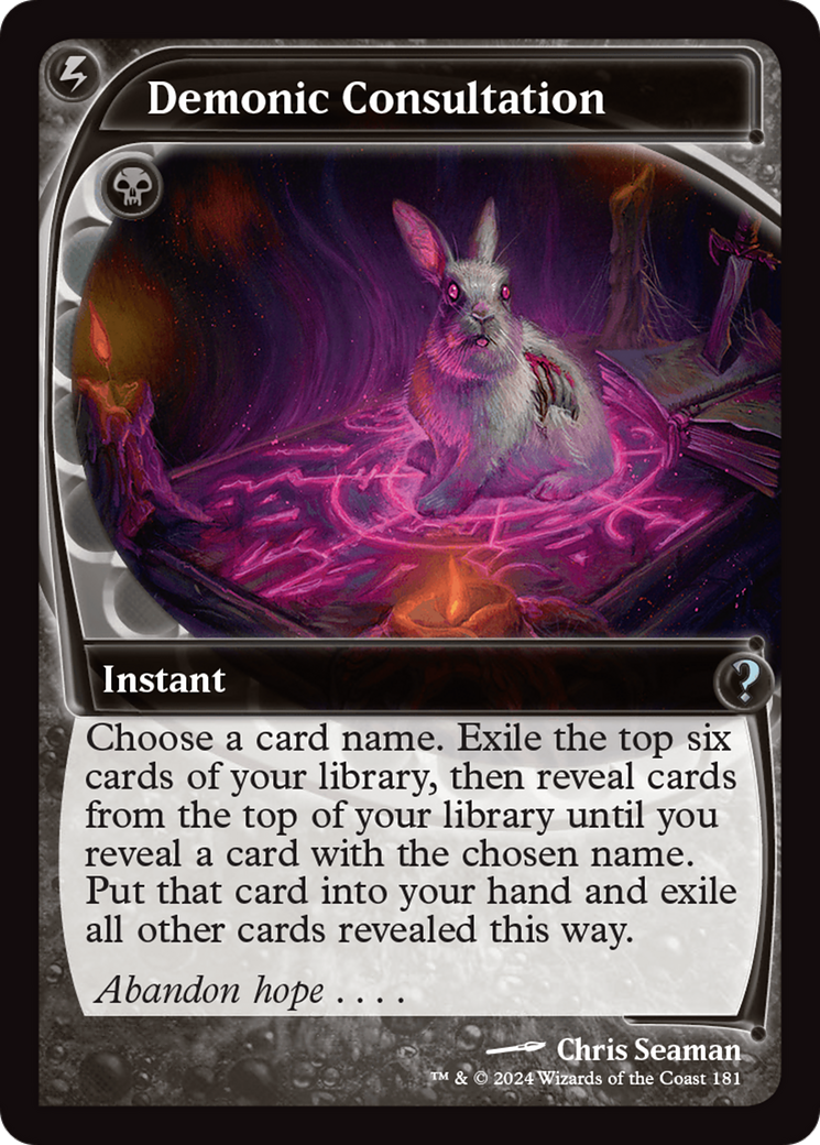 Demonic Consultation (Future Sight) [Mystery Booster 2] | Jomio and Rueliete's Cards and Comics